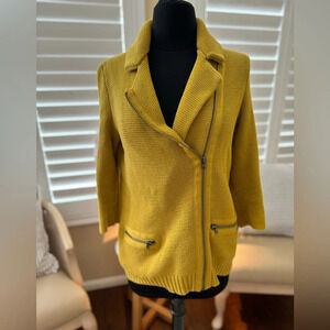 GAP | Citron Knit Zip Up Sweater Jacket - Size: XS
